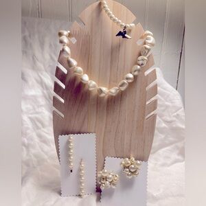 Pearl Jewelry-Sold as Set-Necklace, Bracelet, Earrings, Hair Pins.